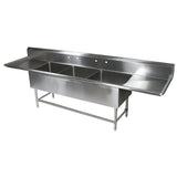 John Boos 3B244-2D24 16-Gauge Stainless Steel Sinks With Drain Boards - 24"Lx24"W Bowl 3