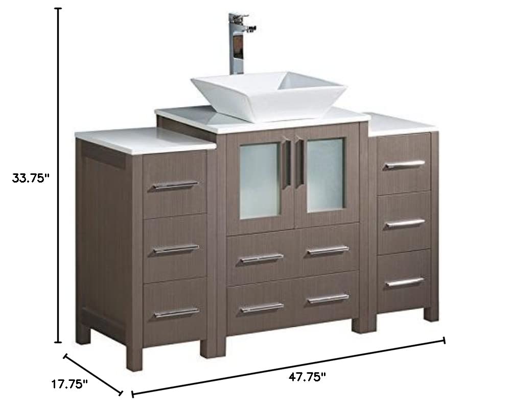 Fresca FCB62-122412GO Fresca Torino 48" Gray Oak Modern Bathroom Cabinets