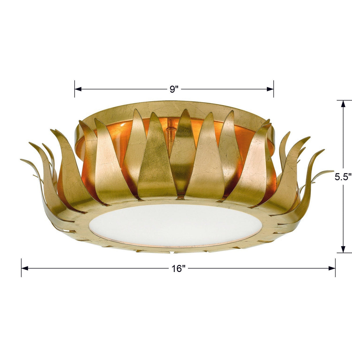 Broche 3 Light Antique Gold Flush Mount 510-GA