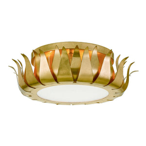 Broche 3 Light Antique Gold Flush Mount 510-GA