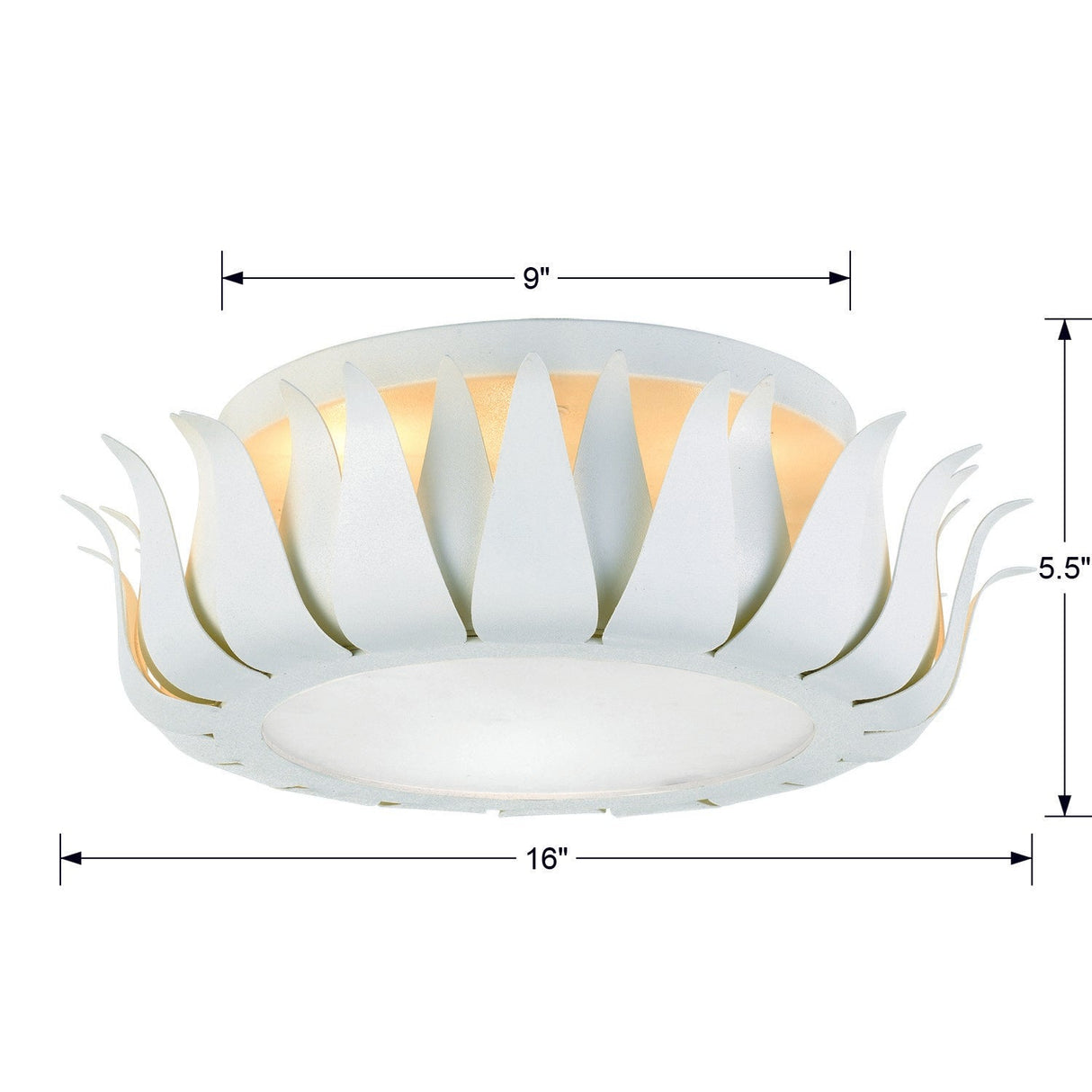 Broche 3 Light Antique Gold Flush Mount 510-GA