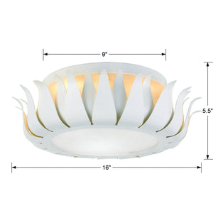 Broche 3 Light Antique Gold Flush Mount 510-GA