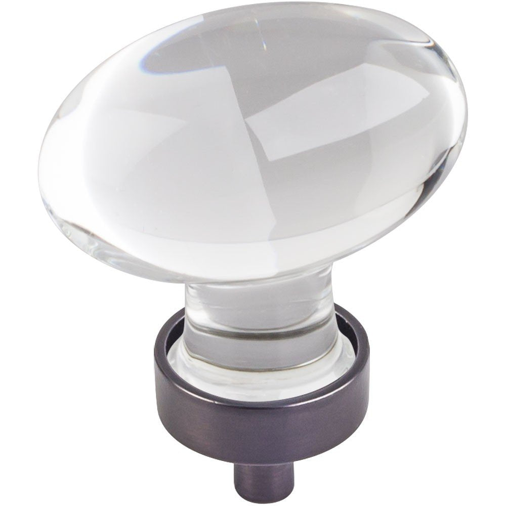 Jeffrey Alexander G110L-DBAC 1-5/8" Overall Length Brushed Oil Rubbed Bronze Football Glass Harlow Cabinet Knob