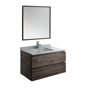 Fresca FVN3136ACA Fresca Formosa 36" Wall Hung Modern Bathroom Vanity w/ Mirror