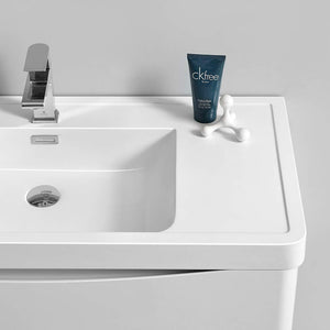 Fresca FCB9036GRG-I Fresca Tuscany 36" Glossy Gray Wall Hung Modern Bathroom Cabinet w/ Integrated Sink