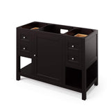 Jeffrey Alexander VKITAST48ESCQR 48" Espresso Astoria Vanity, Calacatta Vienna Quartz Vanity Top, undermount rectangle bowl
