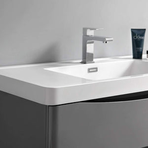 Fresca FCB9040WH-I Fresca Tuscany 40" Glossy White Wall Hung Modern Bathroom Cabinet w/ Integrated Sink