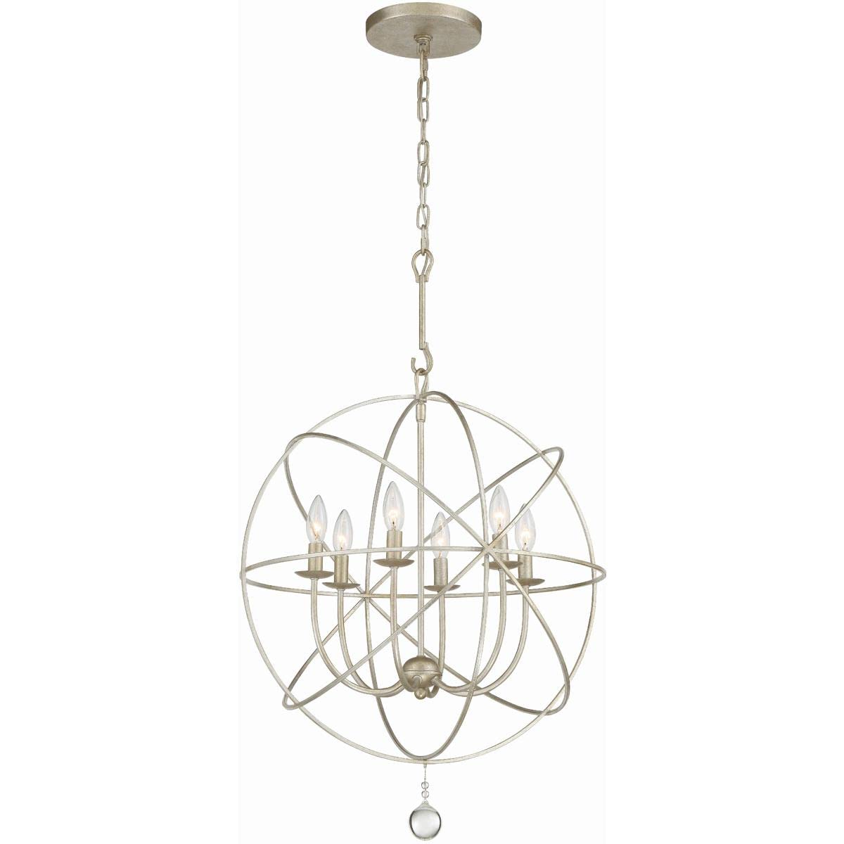 Solaris 6 Light Olde Silver Sphere Chandelier 9226-OS