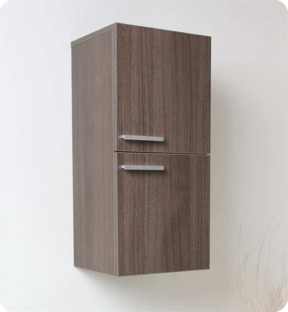 Fresca FST8091GO Fresca Gray Oak Bathroom Linen Side Cabinet w/ 2 Storage Areas