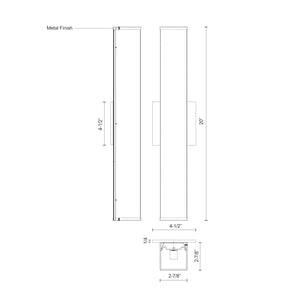Kuzco VL62220-CH JANE 20" VL Chrome 120V ELV LED 3000K 90CRI 22W