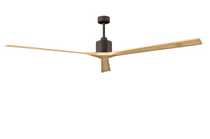 Matthews Fan NKXL-TB-LM-90 Nan XL 6-speed ceiling fan in Matte White finish with 90” solid light maple tone wood blades