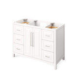 Jeffrey Alexander VKITCAD48WHBGR 48" White Cade Vanity, Black Granite Vanity Top, undermount rectangle bowl