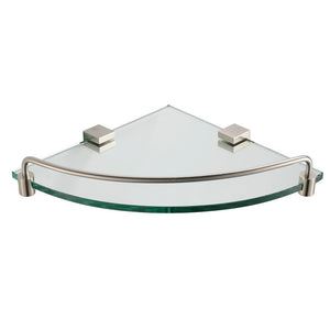 Fresca Bath FAC0448BN Ottimo Corner Glass Shelf, Brushed Nickel