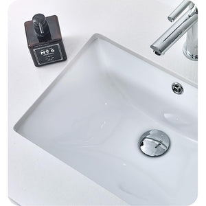Fresca FCB6136WH-UNS-L-CWH-U Fresca Lucera 36" White Wall Hung Modern Bathroom Cabinet w/ Top & Undermount Sink - Left Version