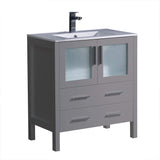 Fresca FCB6230GR-I Fresca Torino 30" Gray Modern Bathroom Cabinet w/ Integrated Sink