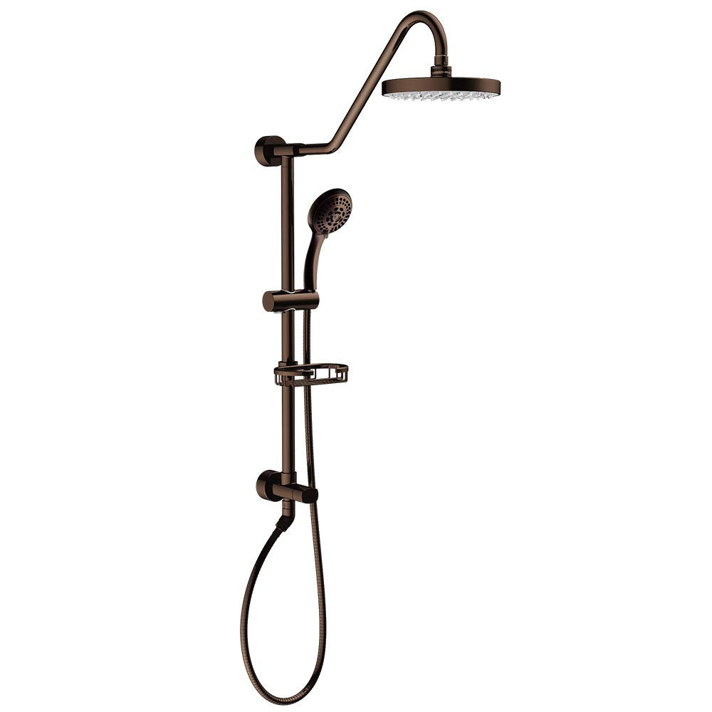 PULSE ShowerSpas 1011-lll-ORB Kauai III Shower System, with 8" Rain Showerhead, 5-Function Hand Shower, Adjustable Slide Bar and Soap Dish, Oil-Rubbed Bronze