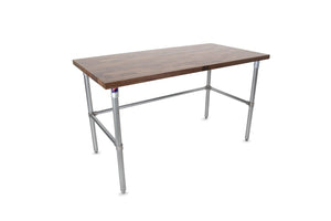 John Boos WAL-JNB08-V Blended Varnique Finished Top with Galvanized Base and Bracing, 35