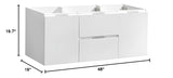 Fresca FCB8348WH-D Fresca Valencia 48" Glossy White Wall Hung Double Sink Modern Bathroom Cabinet