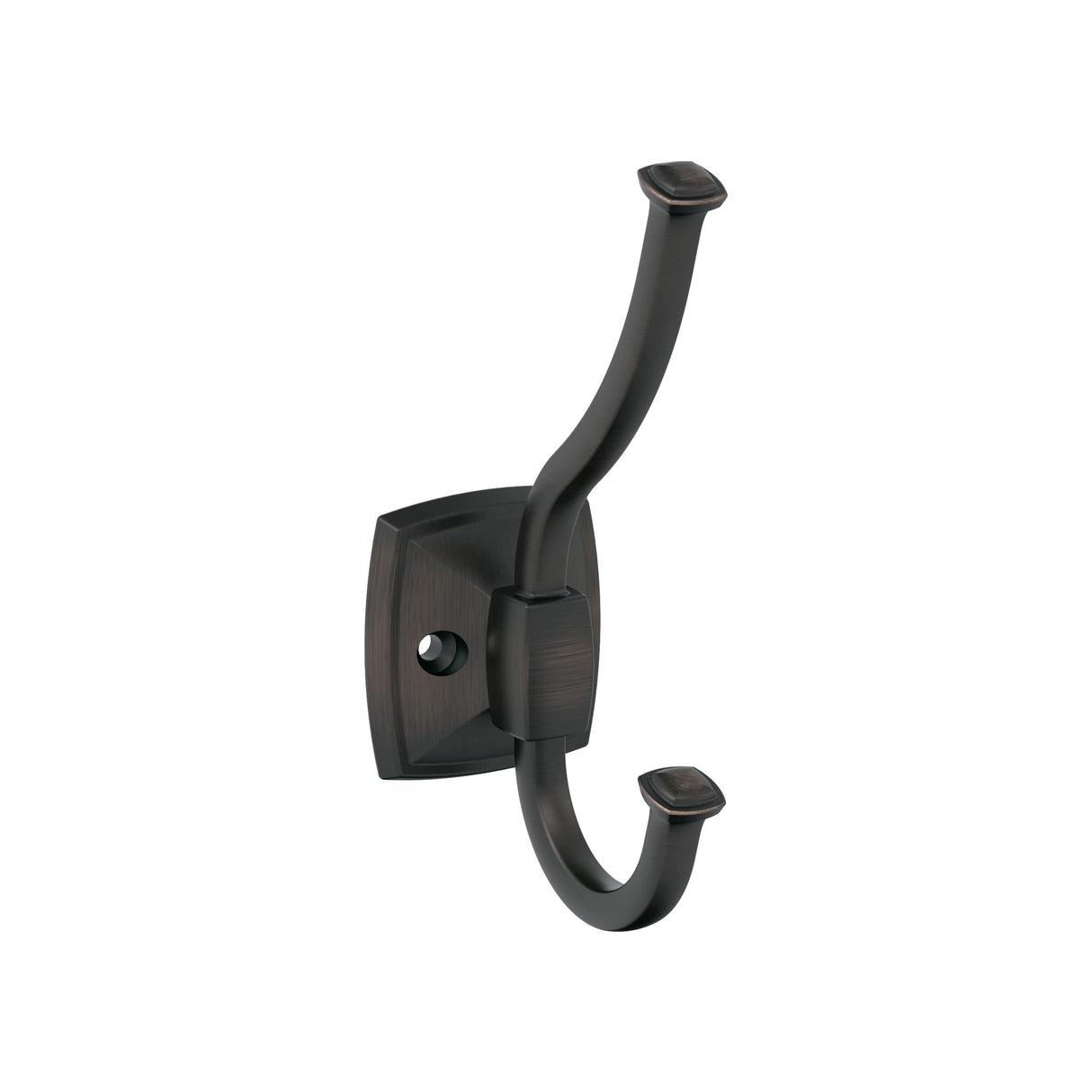 Amerock H37002ORB Kinsale Double Prong Decorative Wall Hook Oil Rubbed Bronze Hook for Coats, Hats, Backpacks, Bags Hooks for Bathroom, Bedroom, Closet, Entryway, Laundry Room, Office