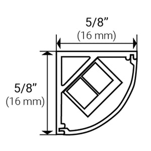 Task Lighting LT4P324V12-03W 8-1/8" 195 Lumens 24-volt High Output Linear Fixture, Fits 12" Wall Cabinet, 3 Watts, Angled 003 Profile, Tunable-white 2700K-5000K