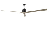 Matthews Fan NKXL-BK-GA-90 Nan XL 6-speed ceiling fan in Matte Black finish with 90” solid gray ash tone wood blades