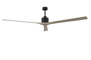 Matthews Fan NKXL-BK-GA-90 Nan XL 6-speed ceiling fan in Matte Black finish with 90” solid gray ash tone wood blades