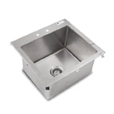 John Boos PB-DISINK201612 Drop In Sink 20" x 16" 12" w/ 4" OC Deck Mount Faucet Holes