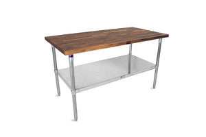 John Boos WAL-JNS03-O JNS Series 1-1/2" Thick Walnut Wood Top Work Tables, 60" x 24" 60X25X1-1/2 W/WAL BLEND OIL 35H