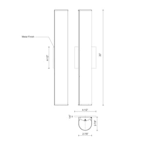 Kuzco VL61220-CH LED VAN (LONGITUDE) 19W CH