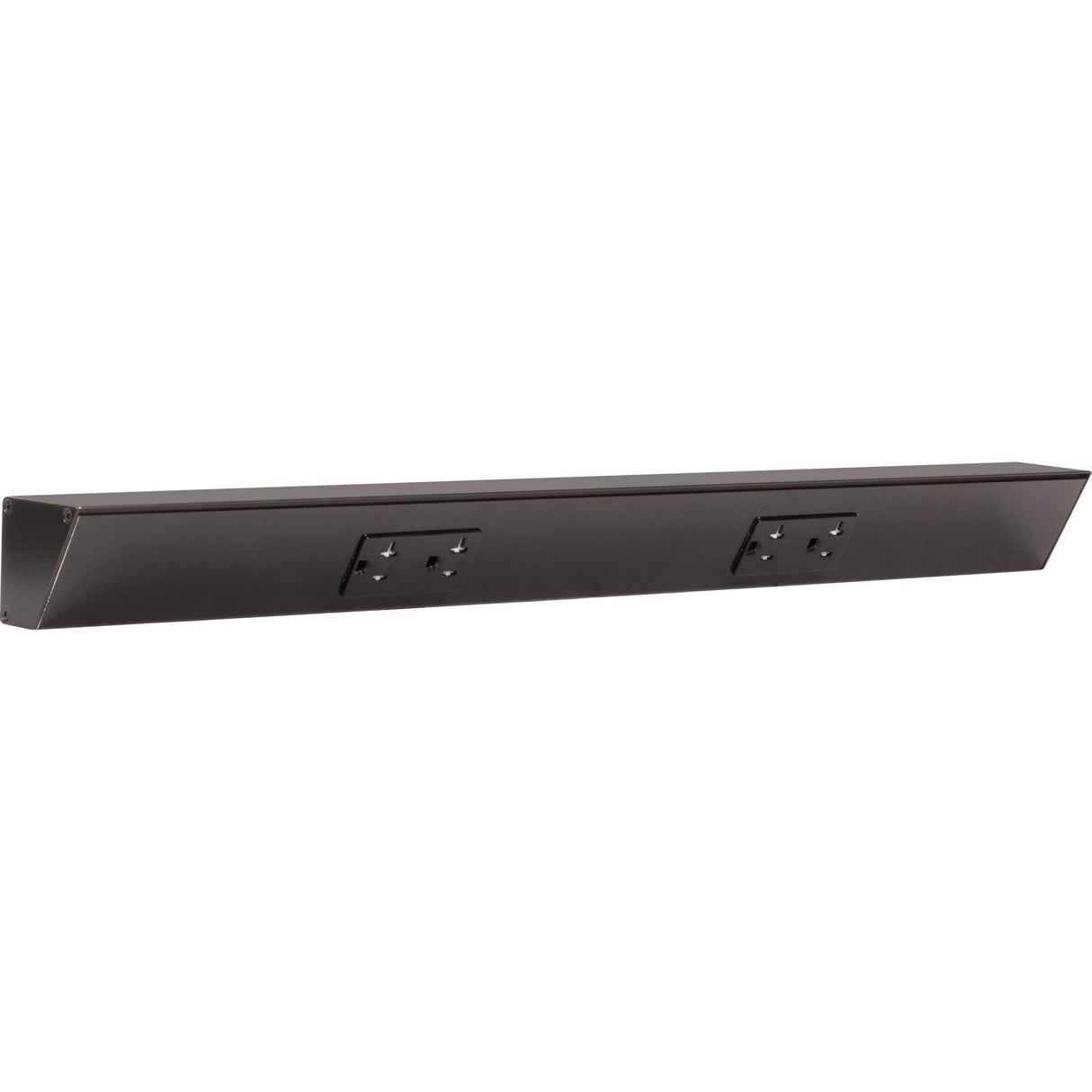 Task Lighting TR24-2BD-P-BK 24" TR Series Angle Power Strip, Black Finish, Black Receptacles