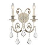 Regis 2 Light Hand Cut Crystal Olde Silver Sconce 5112-OS-CL-MWP