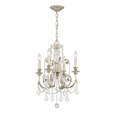 Regis 4 Light Swarovski Strass Crystal Olde Silver Chandelier 5114-OS-CL-S