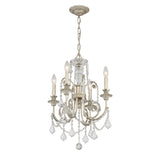 Regis 4 Light Swarovski Strass Crystal Olde Silver Chandelier 5114-OS-CL-S