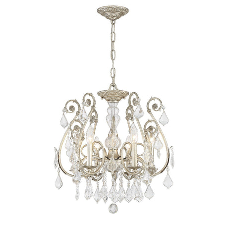 Regis 6 Light Hand Cut Crystal Olde Silver Chandelier 5115-OS-CL-MWP