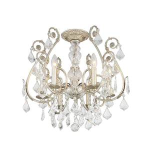 Regis 6 Light Hand Cut Crystal Olde Silver Semi Flush Mount 5115-OS-CL-MWP_CEILING