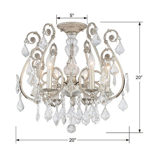 Regis 6 Light Hand Cut Crystal Olde Silver Semi Flush Mount 5115-OS-CL-MWP_CEILING