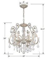 Regis 6 Light Hand Cut Crystal Olde Silver Chandelier 5115-OS-CL-MWP