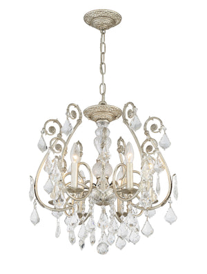 Regis 6 Light Swarovski Strass Crystal Olde Silver Chandelier 5115-OS-CL-S