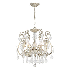 Regis 6 Light Swarovski Strass Crystal Olde Silver Chandelier 5115-OS-CL-S