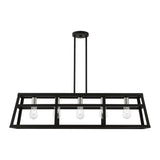 Schofield 5 Light Linear Chandelier in Black with Brushed Nickel (49565-04)