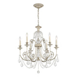 Regis 6 Light Clear Italian Crystal Olde Silver Chandelier 5116-OS-CL-I