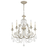 Regis 6 Light Clear Italian Crystal Olde Silver Chandelier 5116-OS-CL-I