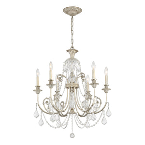 Regis 6 Light Swarovski Strass Crystal Olde Silver Chandelier 5116-OS-CL-S