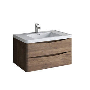 Fresca FCB9036RW-I Fresca Tuscany 36" Rosewood Wall Hung Modern Bathroom Cabinet w/ Integrated Sink