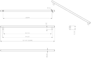 Jeffrey Alexander 530SN 480 mm Center-to-Center Satin Nickel Key West Cabinet Bar Pull