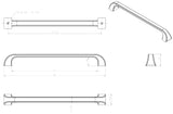 Jeffrey Alexander 972-12SN 12" Center-to-Center Satin Nickel Square Marlo Appliance Handle