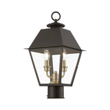 Wentworth 2 Light Outdoor Post Top in Bronze with Antique Brass (27216-07)