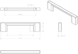 Jeffrey Alexander 635-96PC 96 mm Center-to-Center Polished Chrome Square Sutton Cabinet Bar Pull