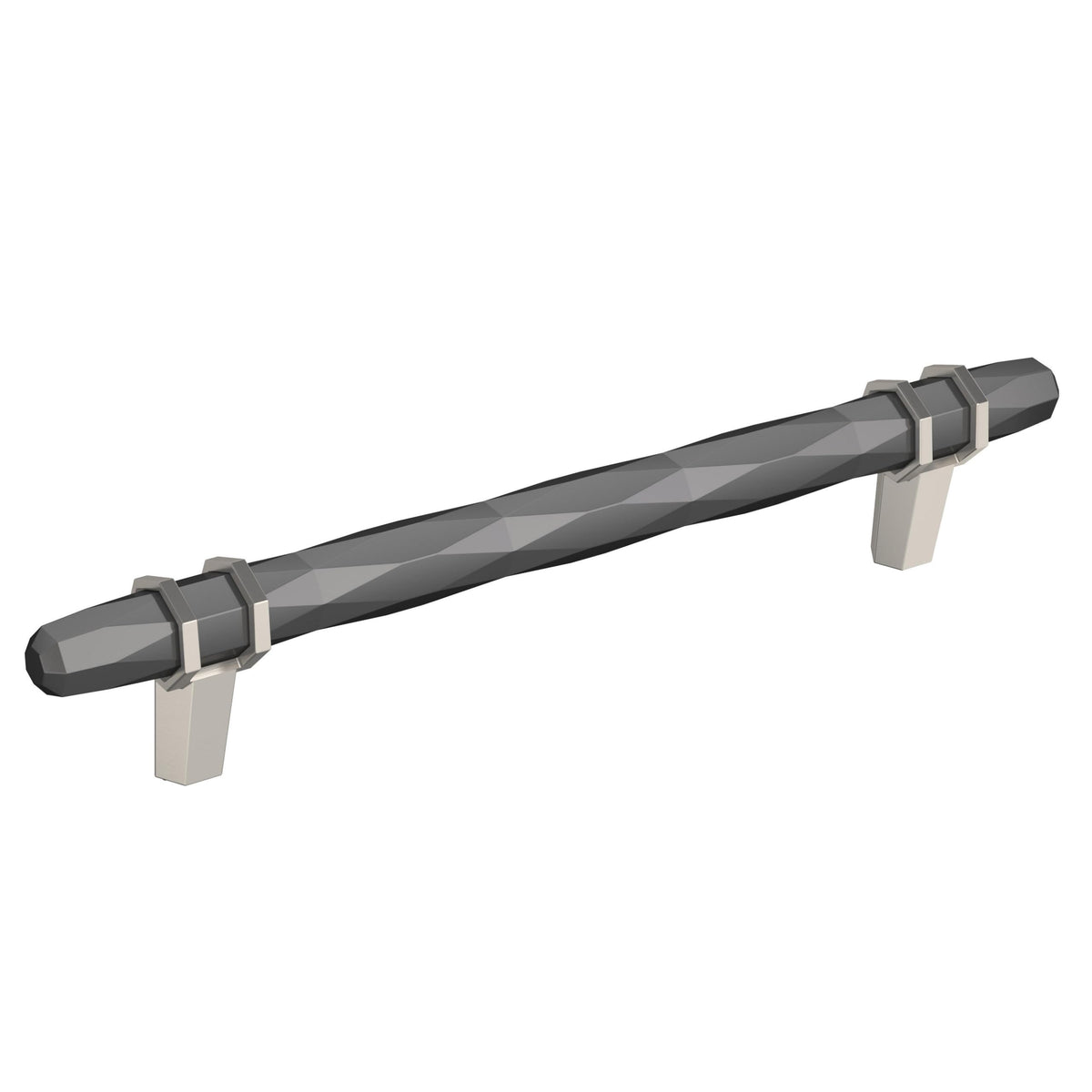 Amerock Cabinet Pull Black Chrome/Satin Nickel 6-5/16 inch (160 mm) Center-to-Center London 1 Pack Drawer Pull Drawer Handle Cabinet Hardware