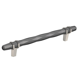 Amerock Cabinet Pull Black Chrome/Satin Nickel 6-5/16 inch (160 mm) Center-to-Center London 1 Pack Drawer Pull Drawer Handle Cabinet Hardware